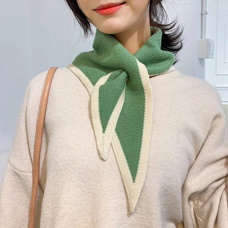 Women Autumn Warm Fake Collars Small Shawl Female Knit Scarf Girls Shirt False Collar for Sweater Dress Shirt Detachable Collar